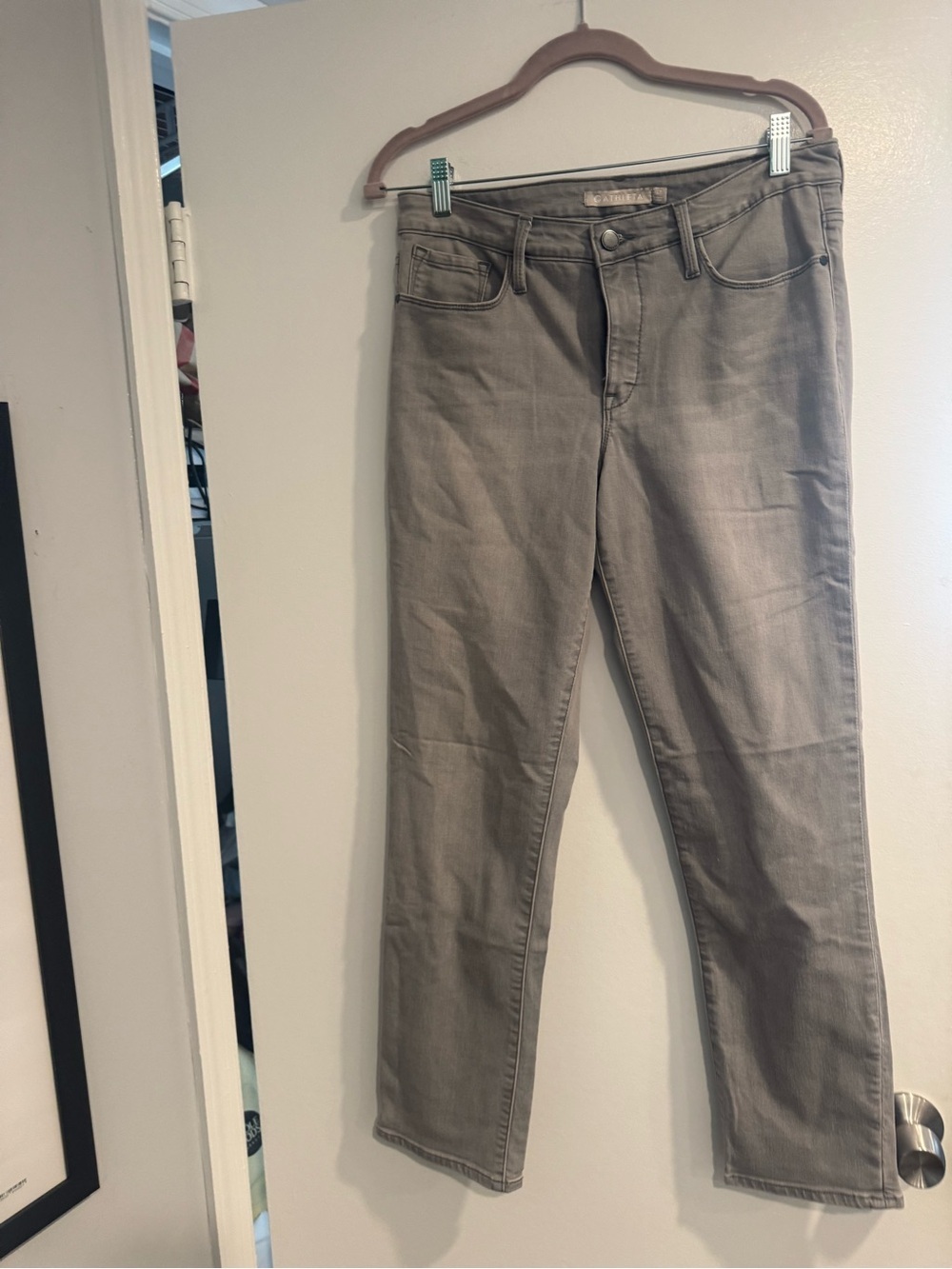 Athleta Women's Straight-Leg Jeans in Light Gray size 12 T with SculptX